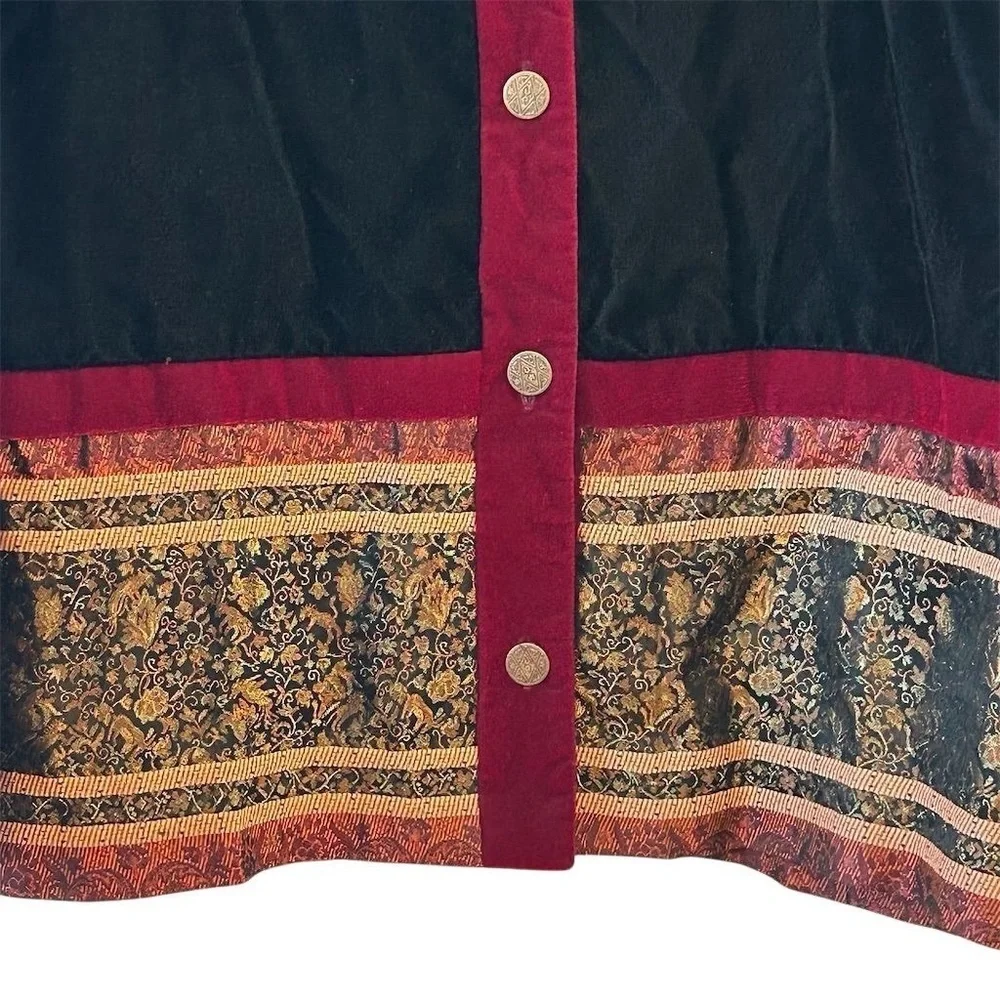 Coldwater Creek 1X Black Velvet Jacket Tapestry Classic Caeer Art to Wear‎